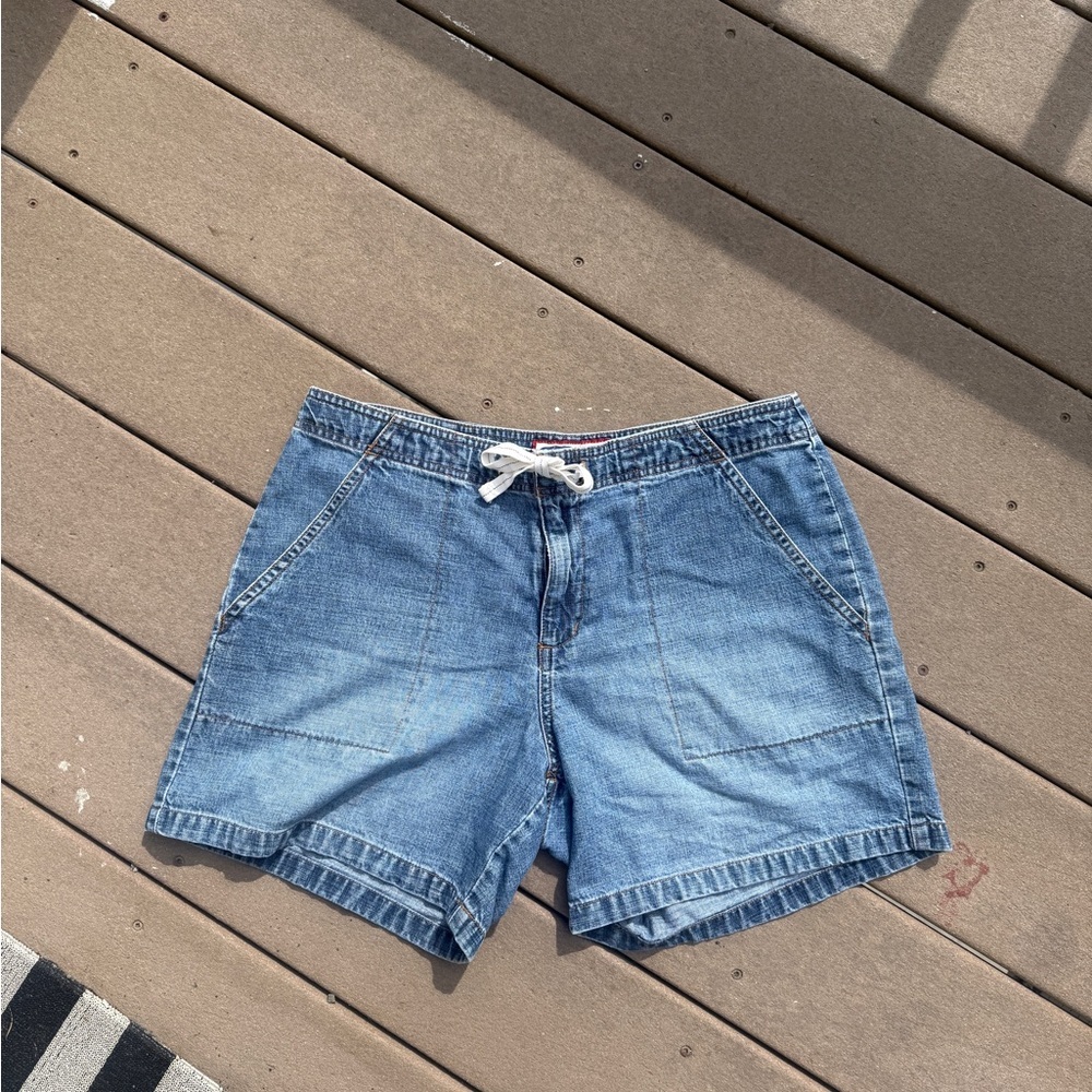 Old Navy Light Blue Denim Drawstring Shorts